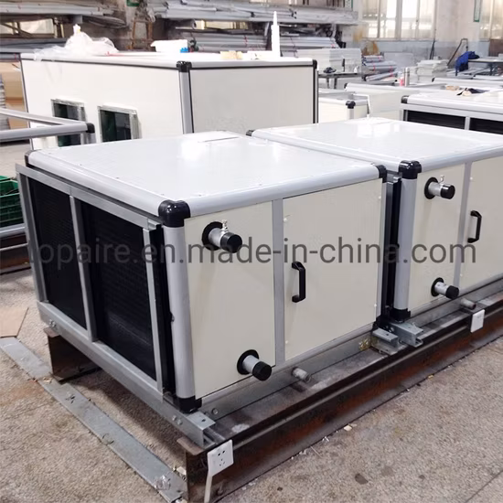 냉각 장치를 위한 천장에 의하여 거치되는 수평한 유형 Fcu Ahu 공기 조화 장치 팬 코일